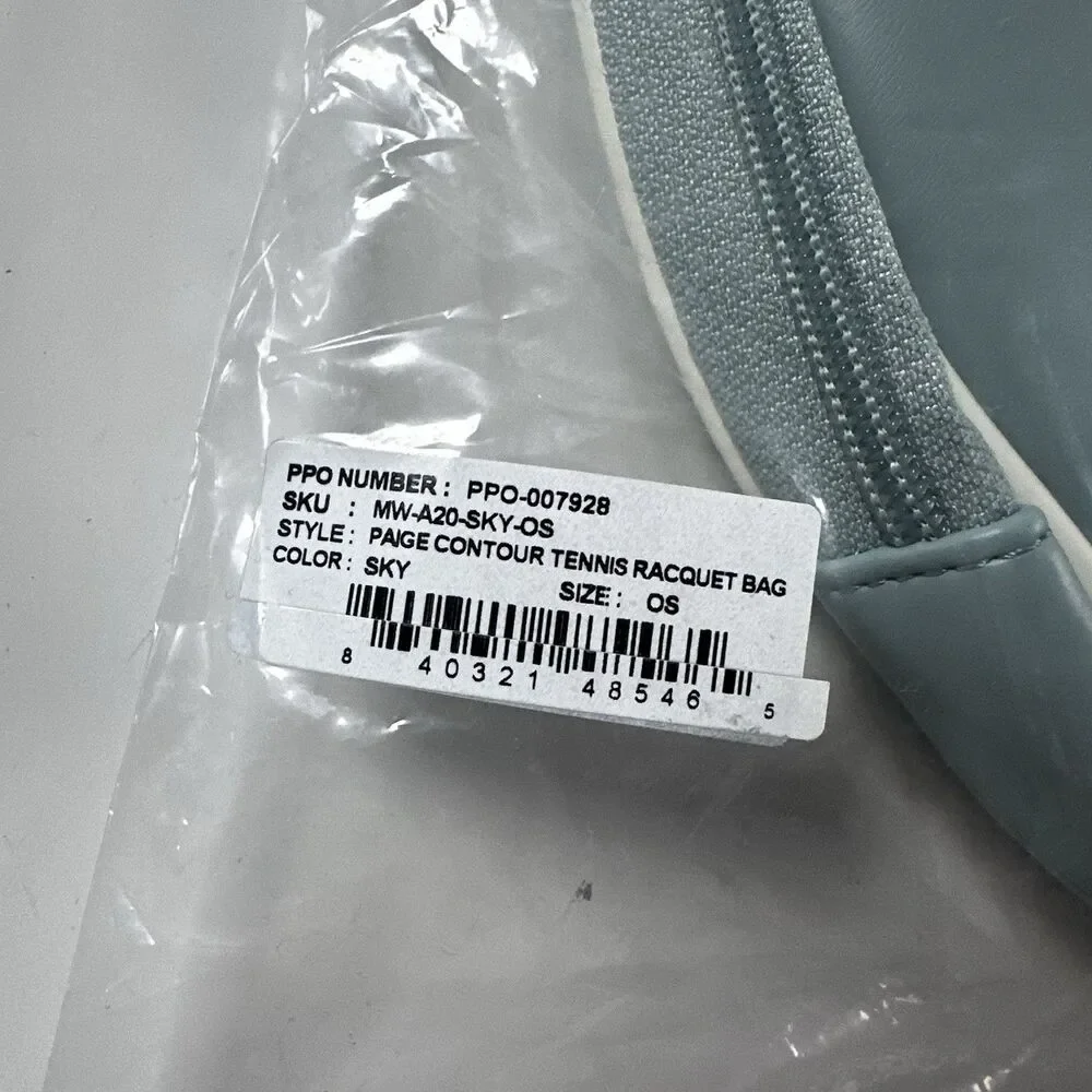 NEW Malbon Golf Paige Contour Tennis Racquet Bag Sky Blue Size OS